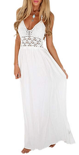 casual long white summer dresses