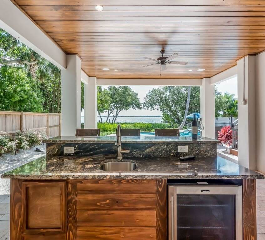 Anna Maria Sound Waterfront Rental Outside Kitchen