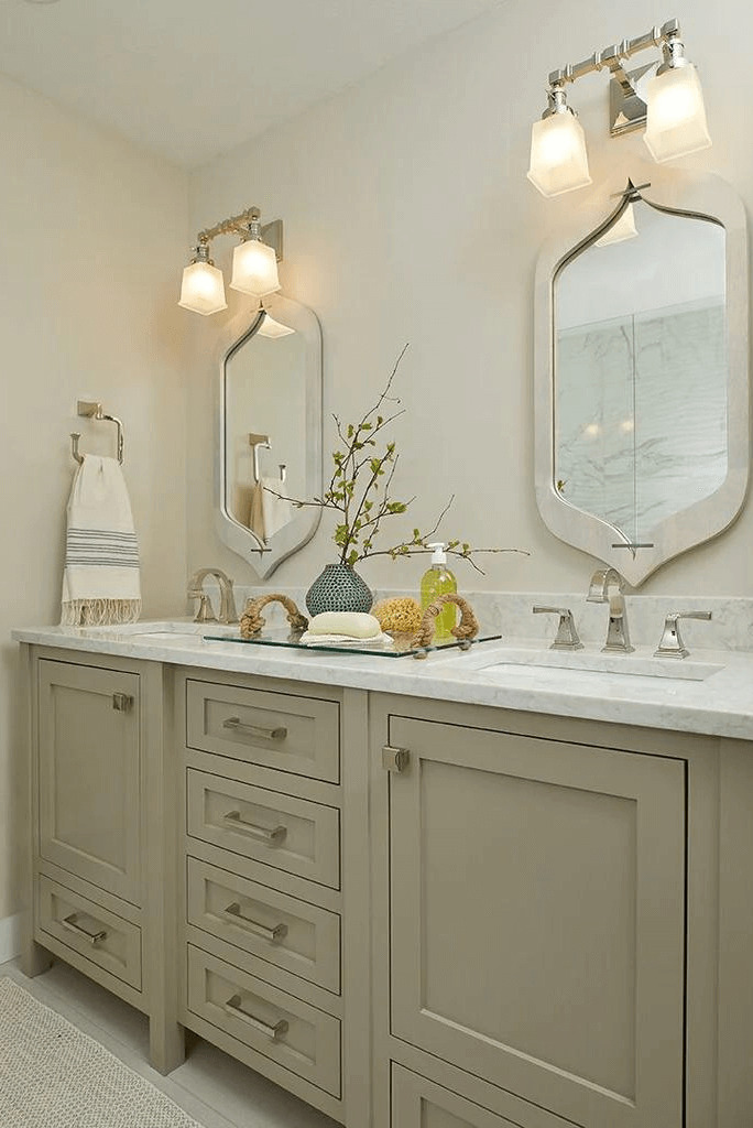 Chic Beach House Coastal Style Bathroom Double sink