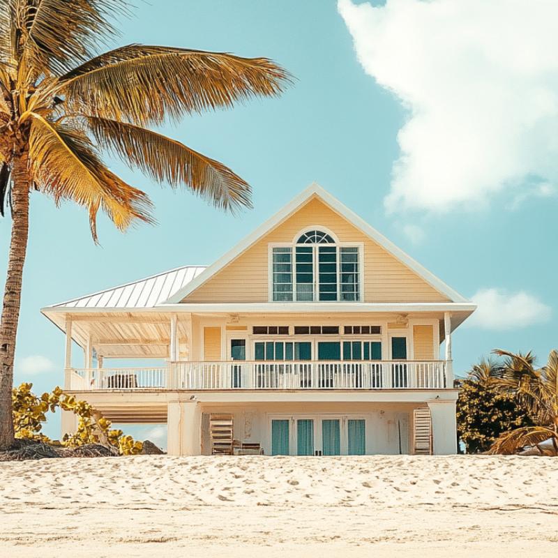 Beach House Elevations - Off white exterior