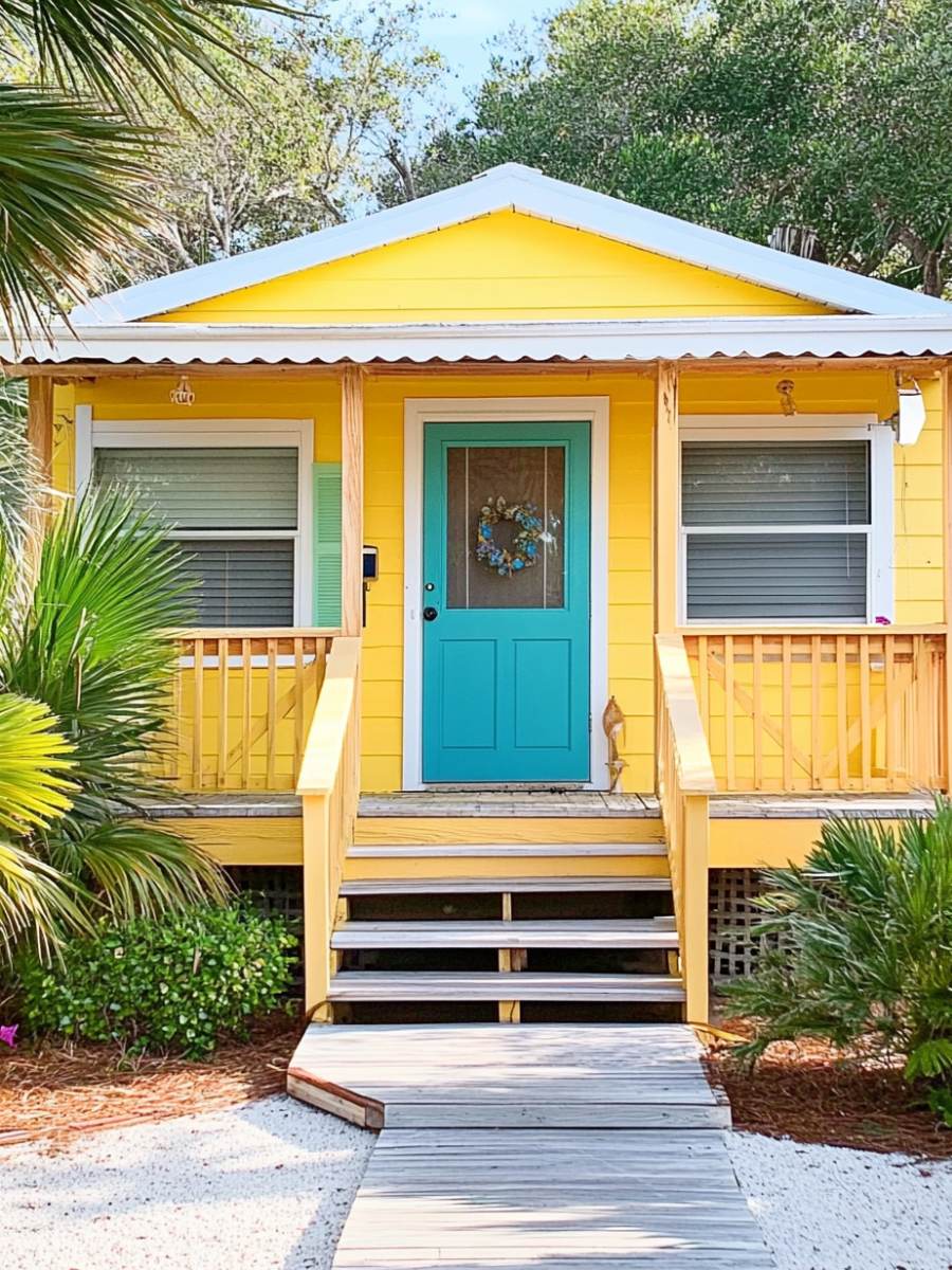 Beach House Elevations - Yellow exterior
